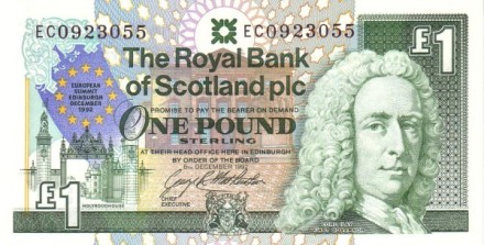 Шотландия 1 фунт 1992 г «Европейский саммит-1992 в Эдинбургском замке» UNC