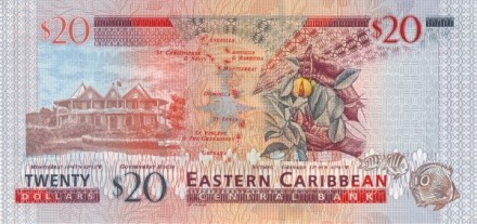 Восточные Карибы 20 долларов 2008 г Дом правительства (Монтсеррат) UNC