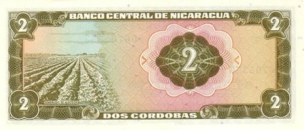Никарагуа 2 кордоба 1972 Хлопковое поле   UNC