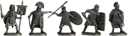 Набор из 5 солдатиков (Древний Рим) 40 мм Оловянные солдатики