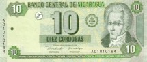 Никарагуа 10 кордоба 2002 г «Мигель Ларраньяга»   UNC    