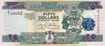 Соломоновы острова 50 долларов 2005-2009 г  Ящерицы Гекконы  UNC    