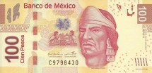 Мексика 100 песо 2012 г Индеец незахуалькоатль  UNC серия V