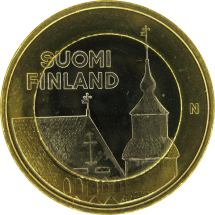 Финляндия 5 евро 2013 Каменные церкви Янаккалы UNC / коллекционная монета