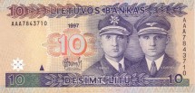 Литва 10 лит 1997 г «Летчики»    UNC  