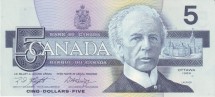 Канада 5 долларов 1986  Премьер-министр сэр Уилфрид Лорье   UNC  подписи тип #5
