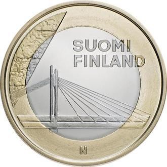 Финляндия 5 евро 2012 Мост Свеча сплавщика UNC / коллекционная монета