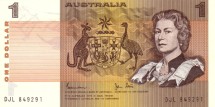 Австралия 1 доллар 1974 - 1983 Картины аборигенов /  UNC