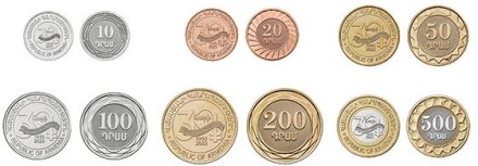 Армения 10, 20, 50, 100, 200, 500 драм 2023 / 30 лет национальной валюте UNC / коллекционные монеты