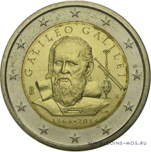 Италия 2 евро 2014 г Галилео Галилей   