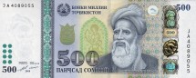 Таджикистан 500 сомони 2018  Абу Абдаллах Рудаки  UNC     