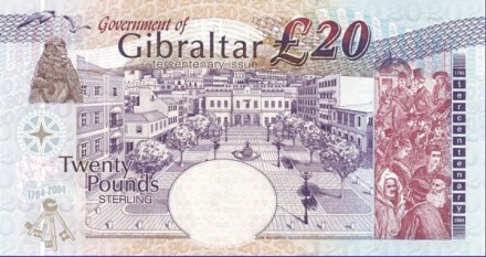 Гибралтар 20 фунтов стерлингов 2004 Площадь Джона Макинтоша / UNC