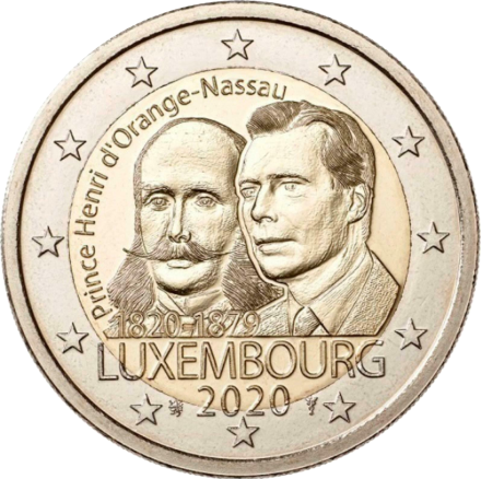Люксембург 2 евро 2020 Генрих Оранский
