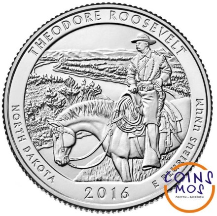 США 25 центов 2016 г Национальный парк Теодора Рузвельта D