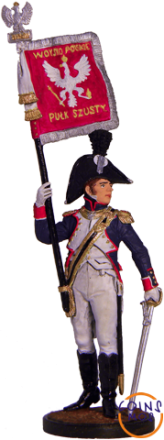 Офицер-орлоносец 6-го пехотного полка. Польша, 1810-14 гг. Цветной