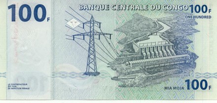 Конго 100 франков 2007 Слон UNC