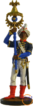 Музыкант-бунчуконосец полкового оркестра. Франция, 1804-12 гг. Цветной