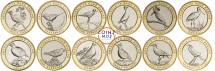 Турция «Птицы Анатолии» Набор из 12 монет (1 куруш 2019 г) Тип: 2 Тираж: 15000 шт.   