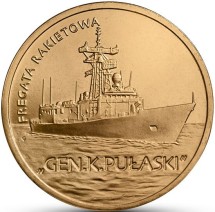 Польша 2 злотых 2013  Фрегат Генерал К. Пуласки UNC / монета оптом