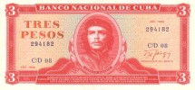 Куба 3 песо 1988 г  Че Гевара   UNC  Достаточно редкая! 