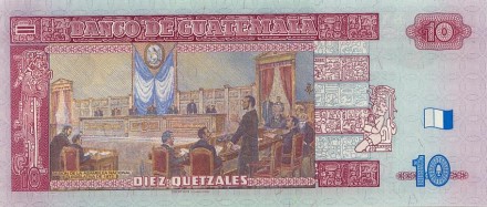 Гватемала 10 кетцалей 2008 Заседание национального Законодательного Собрания 1872 г. UNC