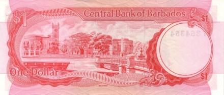 Барбадос 1 доллар 1973 Трафальгарская площадь в Бриджтауне UNC
