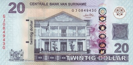 Суринам 20 долларов 2010 г «Красное мангровое дерево» UNC