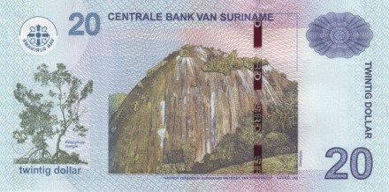 Суринам 20 долларов 2010 г «Красное мангровое дерево» UNC