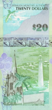 Бермуды 20 долларов 2009 г Лягушка, малый Антильский свистун UNC