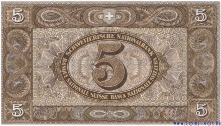 Швейцария 5 франков 1951 г aUNC
