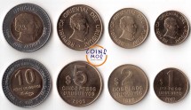 Уругвай  Набор из 4 монет 1998 - 2008 г.  