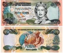 Багамские острова 1/2 доллара 2001 / Елизавета II / Сестра Сара. Рынок в Нассау  UNC  
