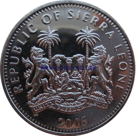 Сьерра-Леоне 1 доллар 2005 г «Папа Римский Бенедикт XVI»