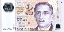 Сингапур 2 доллара 2006-2024  Первый президент Сингапура Юсуф Бин Исхак  UNC пластиковая купюра  