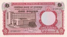 Нигерия 1 фунт 1967 г.  UNC