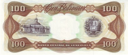 Венесуэла 100 боливаров 1987-1998 Национальный Капитолий в Каракасе UNC