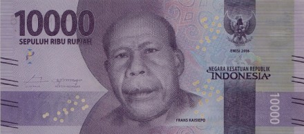 Индонезия 10000 рупий 2016 Национальные герои. Frans Kaisiepo UNC