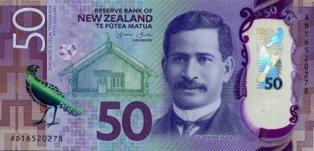 Новая Зеландия 50 долларов 2016 Кокако - Новозеландский скворец UNC Пластиковая коллекционная купюра