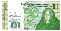 Ирландия Северная 1 фунт 1989  Королева Мэйв.  Средневековая рукопись  UNC 