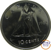Канада 10 центов 1978 - 2003 г.  Парусная лодка   Спец.цена!!