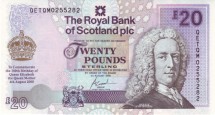 Шотландия 20 фунтов 2000 / 100 лет со дня рождения королевы Елизаветы  UNC Юбилейная! 