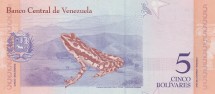 Венесуэла 5 боливаров 2018 г. Жаба из рода Ателопы. Национальный парк /Анри питье/ UNC  