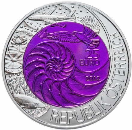Австрия 25 евро 2012 Бионика / Ниобий + серебро