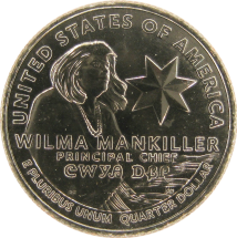 США 25 центов 2022 / Вилма Манкиллер — первая женщина-вождь племени чероки   D 