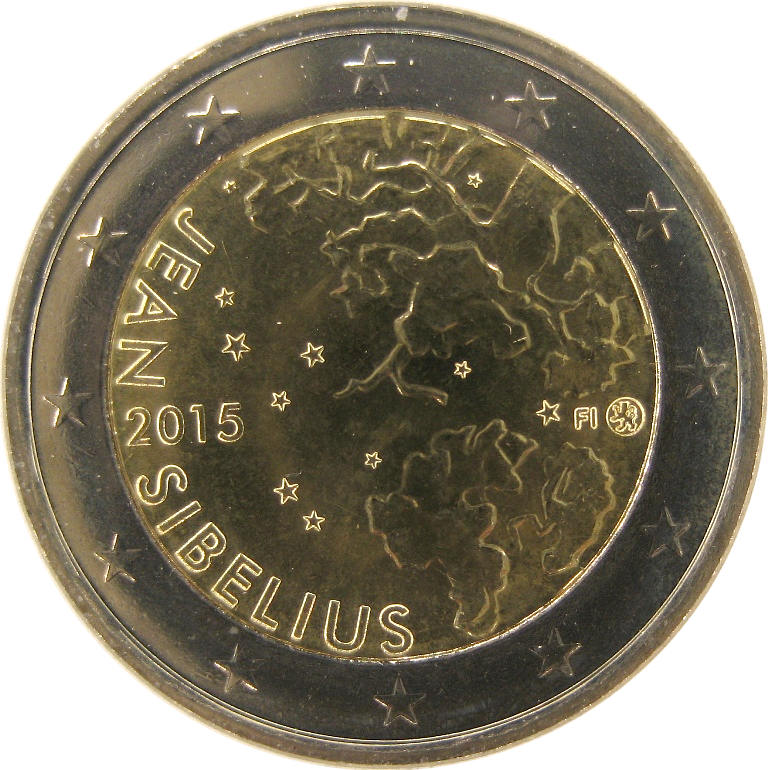 Финляндия 2 евро 2015 г  Ян Сибелиус