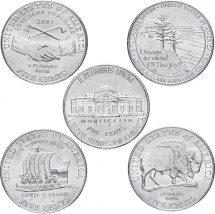 США 200-летие освоения Запада. Набор 5-центовых монет 2004 - 2006 г.  