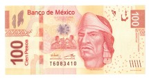 Мексика 100 песо 2013 г. Индеец незахуалькоатль  UNC серия AК