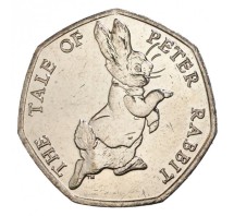 Великобритания 50 пенсов 2017 г.  Мир Беатрис Поттер — кролик Питер