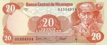 Никарагуа 20 кордоба 1979 г  Парад Сандинистов  UNC  