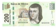 Мексика 200 песо 2009 г  Сестра Хуана Инес де ла Крус  UNC 